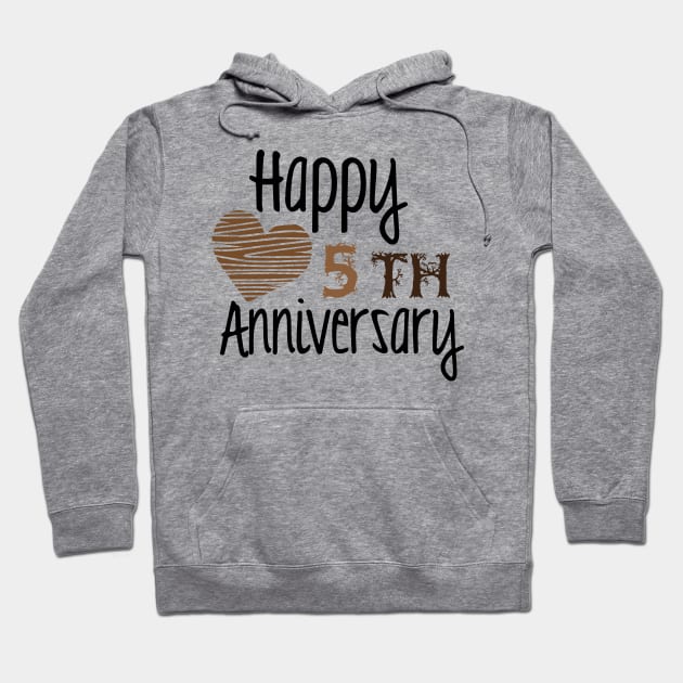 Happy 5th Anniversary Hoodie by justSVGs